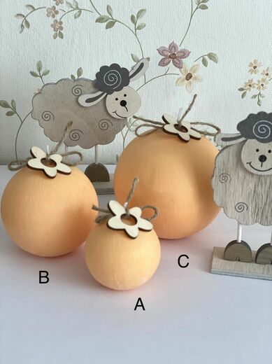 Vonná svíčka oranžová, vůně papaya, koule