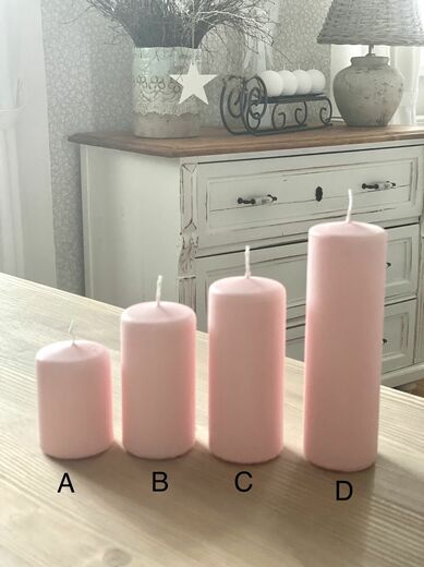 Vonná svíčka růžová, vůně malina, válec
